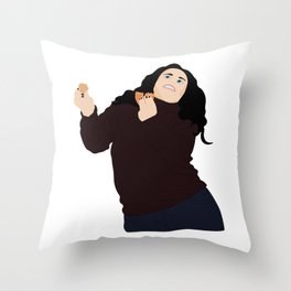 Monica Geller eating and dancing Throw Pillow