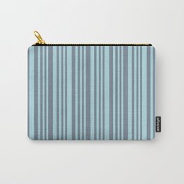 [ Thumbnail: Light Slate Gray and Powder Blue Colored Lines/Stripes Pattern Carry-All Pouch ]