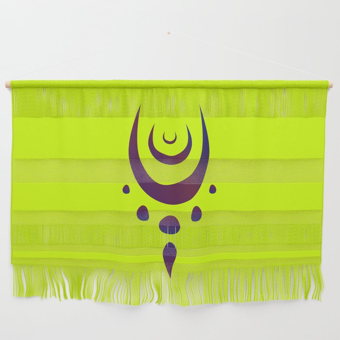 Purple dream catcher on a bright acid yellow background Wall Hanging