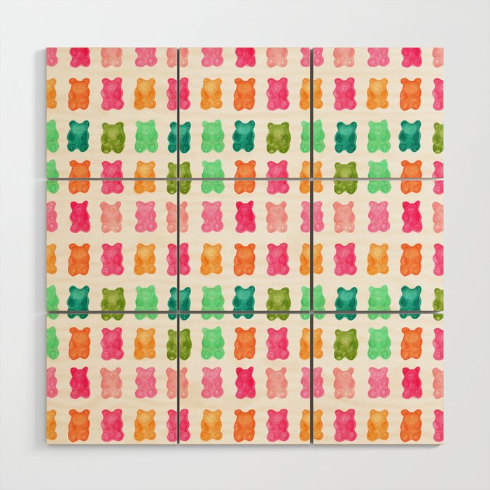 Gummy Bears Colorful Candy Wood Wall Art