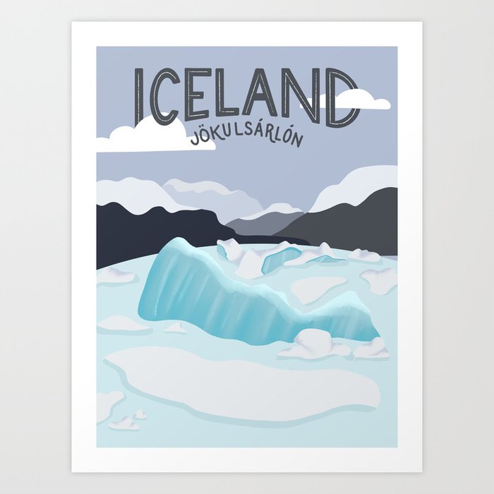 Iceland Jokulsarlon Travel Art Print