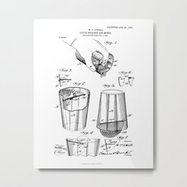 Liquid Strainer and Mixer Vintage Patent Hand Drawing Metal Print | Design, Illustration, Creative, Geek, Drawing, Funny, Mechanic, Ink Pen, Vintage, Patentimage 