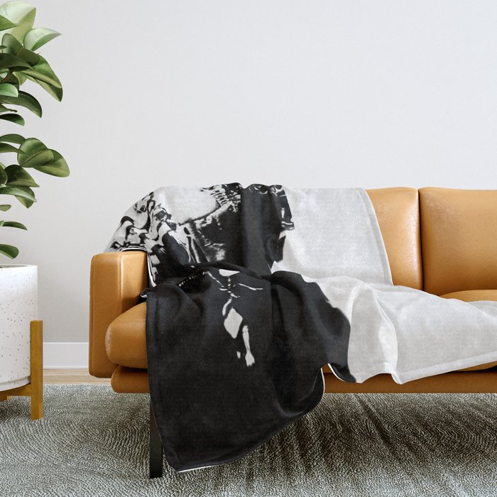 Mac Miller black white Throw Blanket