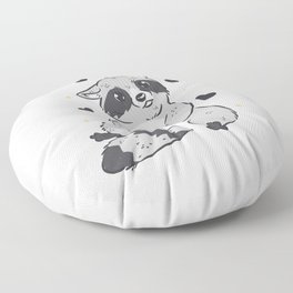 retro cute Raccoon mapache Lovers Floor Pillow