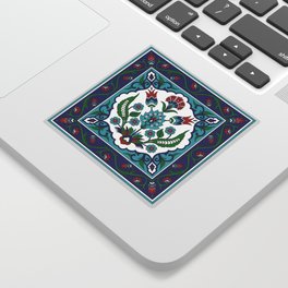 Turkish Tile Pattern – Vintage iznik ceramic with tulips Sticker