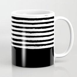 geometric art pattern with medium lines, black and white background Mug