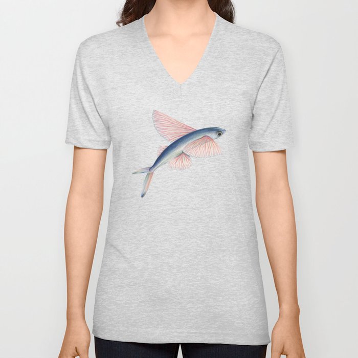 Flying Fish V Neck T Shirt