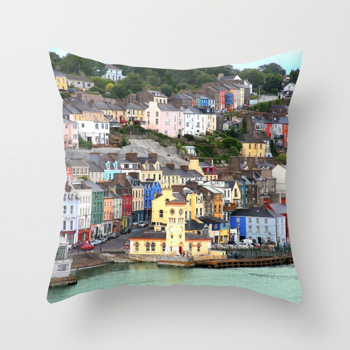 Colorful Cobh Ireland Throw Pillow
