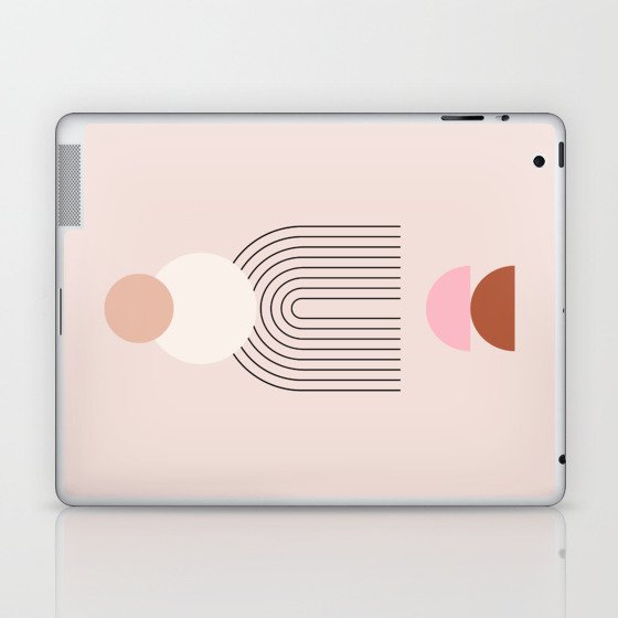 Mid Century Modern | 07 - Abstract Arch Print Blush Pink Neutral Boho Preppy Decor Laptop & iPad Skin