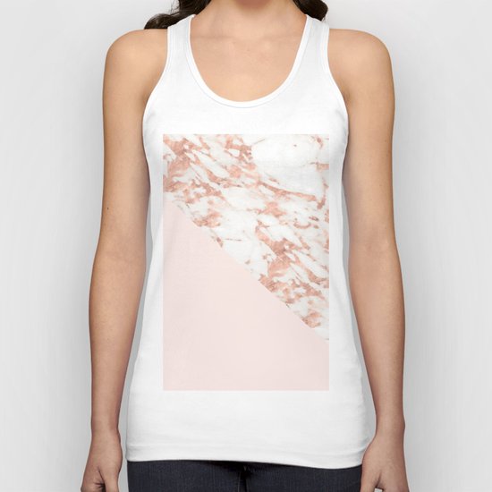 Rose Gold Blush Aesthetic Unisex Tank Top By Marbleco Society6
