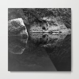 Boulder Reflection on Water Metal Print
