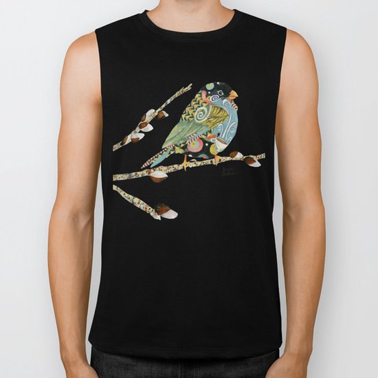 Cafe Swirly Bird 4 Biker Tank