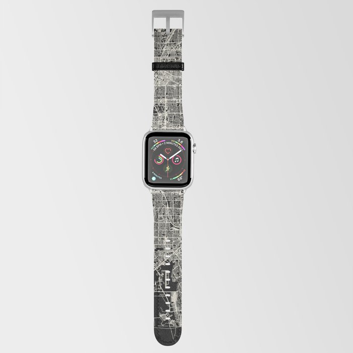 USA, PARADISE CITY - Black and White Map Apple Watch Band