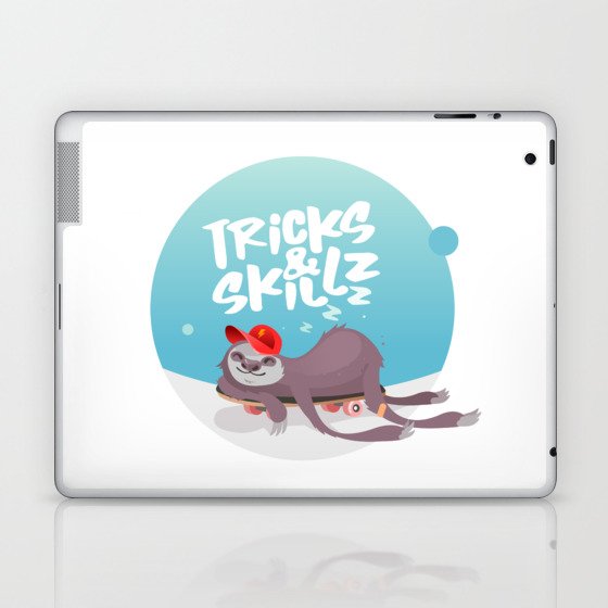 Skater Sloth - Tricks and skillz! Laptop & iPad Skin