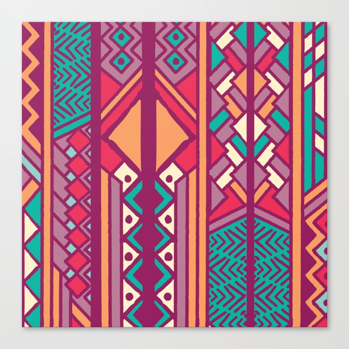 Tribal ethnic geometric pattern 001 Canvas Print