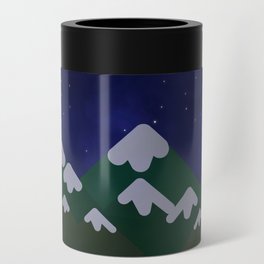 Starry Night Moonlight Calm Moon Midnight Snowy Mountain Landscape Can Cooler