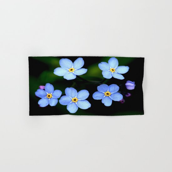 Tiny Blue Flowers Hand & Bath Towel