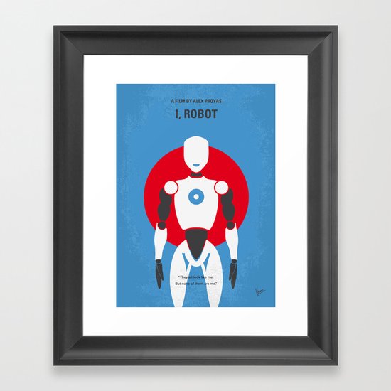 No275 My I ROBOT minimal movie poster Framed Art Print