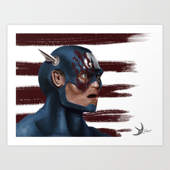 THE FACE COLLECTION - CAPTAIN AMERICA Art Print