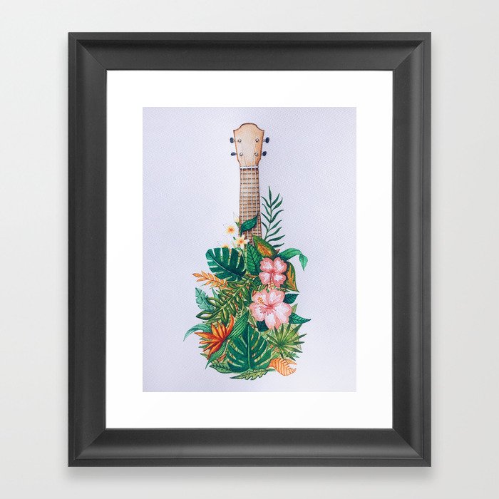 Tropical Ukulele Framed Art Print