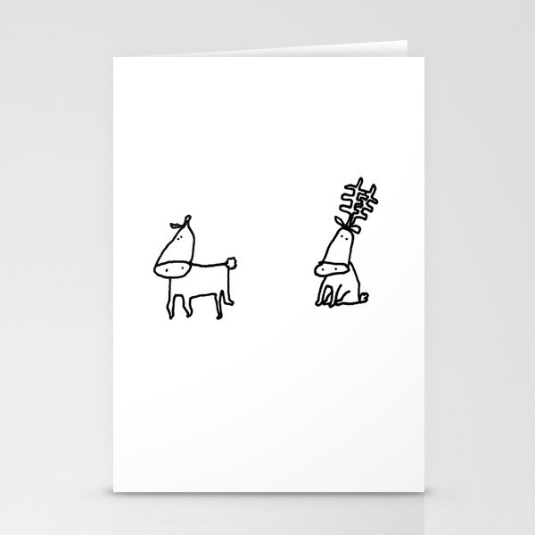 Cute Christmas Cards- "Rein Dears" - 1 Stationery Cards