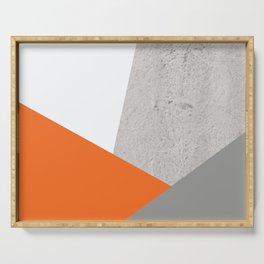 Orange Grey Concrete Color Block Serving Tray