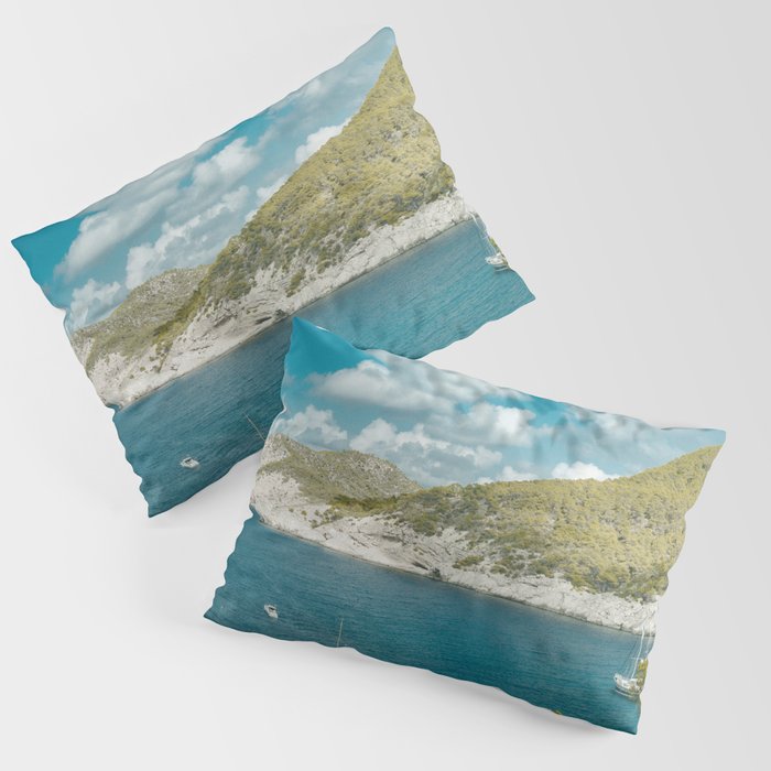 Spain Photography - Beautiful Sea Water By The Mountains Pillow Sham