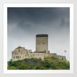 Sargans Castle Art Print | Historic, Castle, Middleages, Wall, Sarganscastle, Battlement, Switzerland, Building, Structure, Tower 