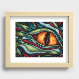 Bright dragon eye painting, fantasy art Recessed Framed Print
