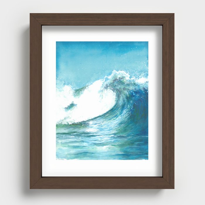 Bleu de l'ocean Recessed Framed Print