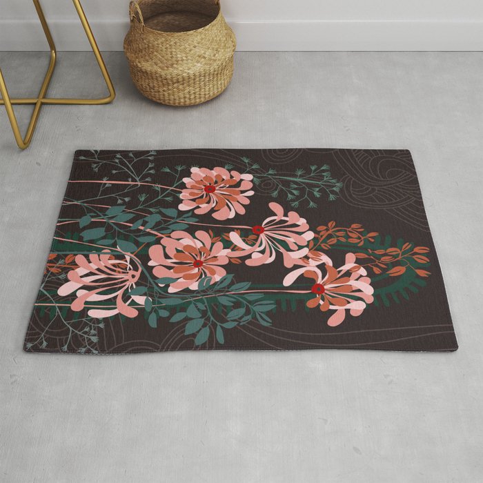 Alfons Mucha would love this flowers – taupe Rug