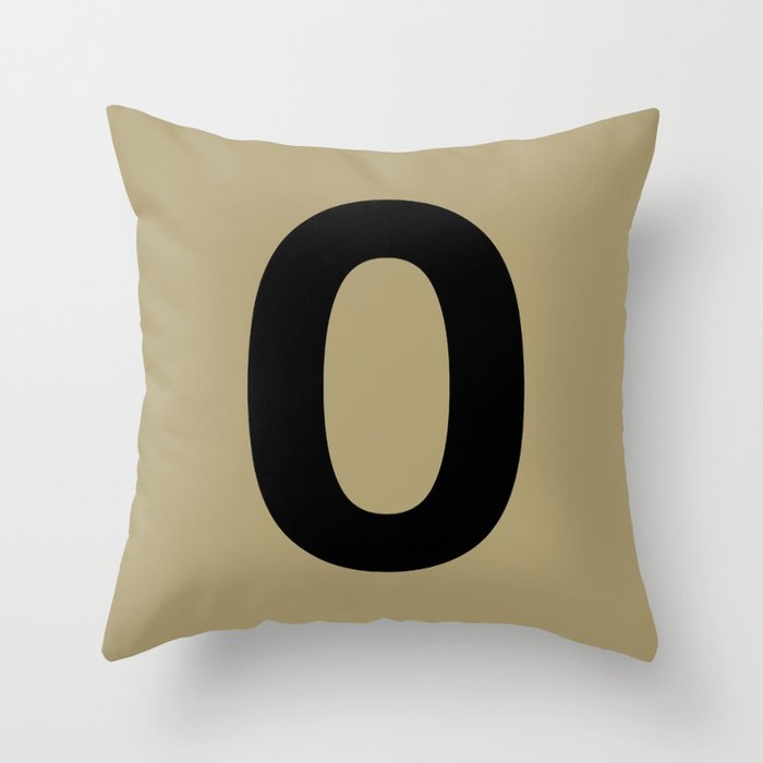 Number 0 (Black & Sand) Throw Pillow