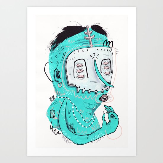 IDLE HANDS Art Print