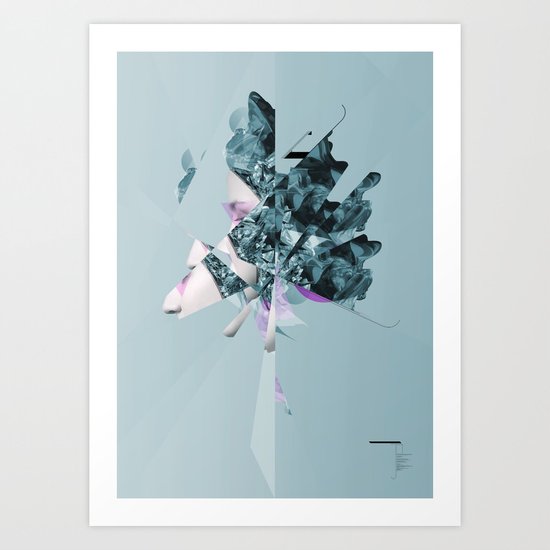 Faces Blue 06 Art Print