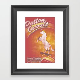 Patton Oswalt unicorn poster Framed Art Print