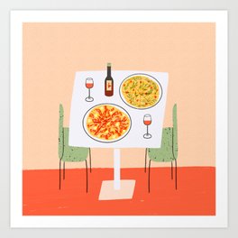 Pizza for two  Art Print