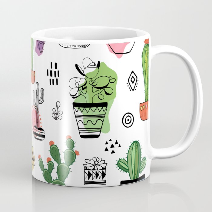 Hand drawn cacti pattern Coffee Mug