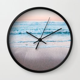 Blue orange beach Wall Clock