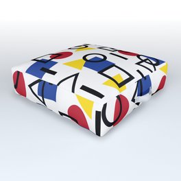 Colorful Geometric Bauhaus Pattern  Outdoor Floor Cushion