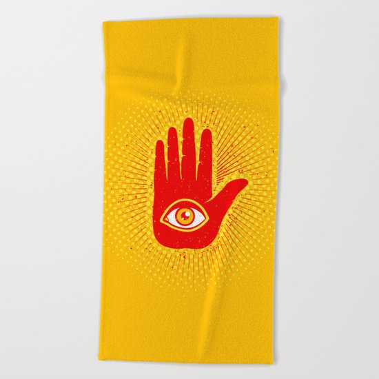 Hand and eye Beach Towel