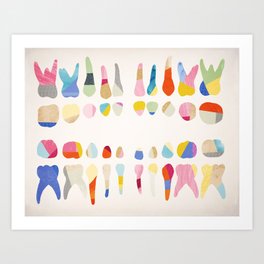 Rainbow Pediatric Dental Chart Art Print