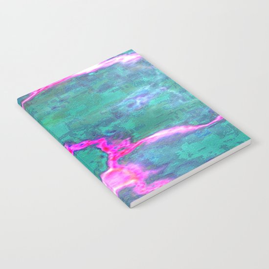 Marbled Green with Hot Pink Notebook