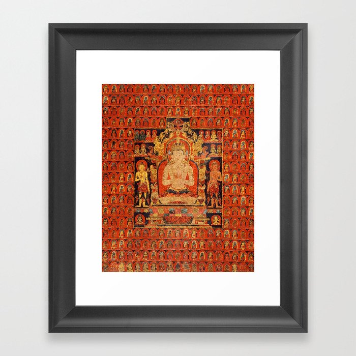 Cosmic Buddha Vairochana Tibet Sakya Thangka 1 Framed Art Print