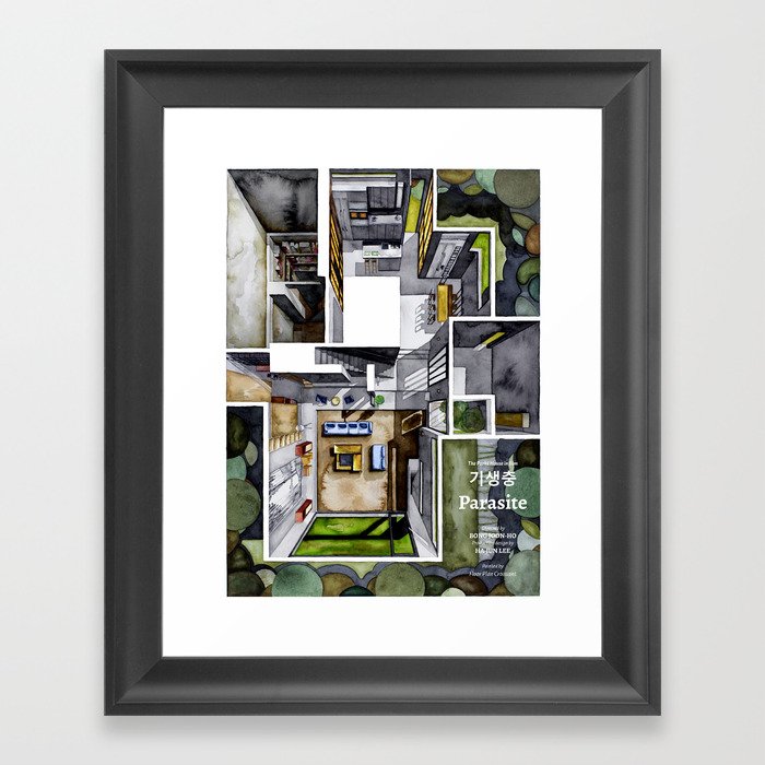 PARASITE's house of the Parks in watercolor Framed Art Print