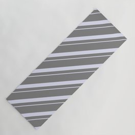 [ Thumbnail: Grey & Lavender Colored Lines/Stripes Pattern Yoga Mat ]