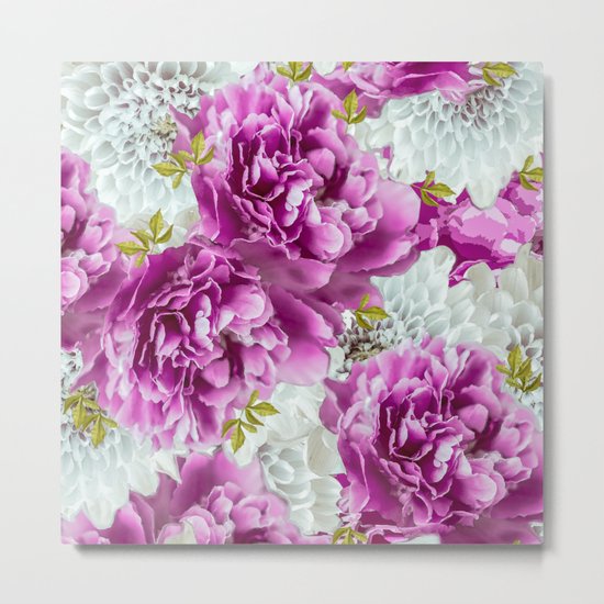 Summer bouquet of purple and white flowers - #Society6 #buyart Metal Print
