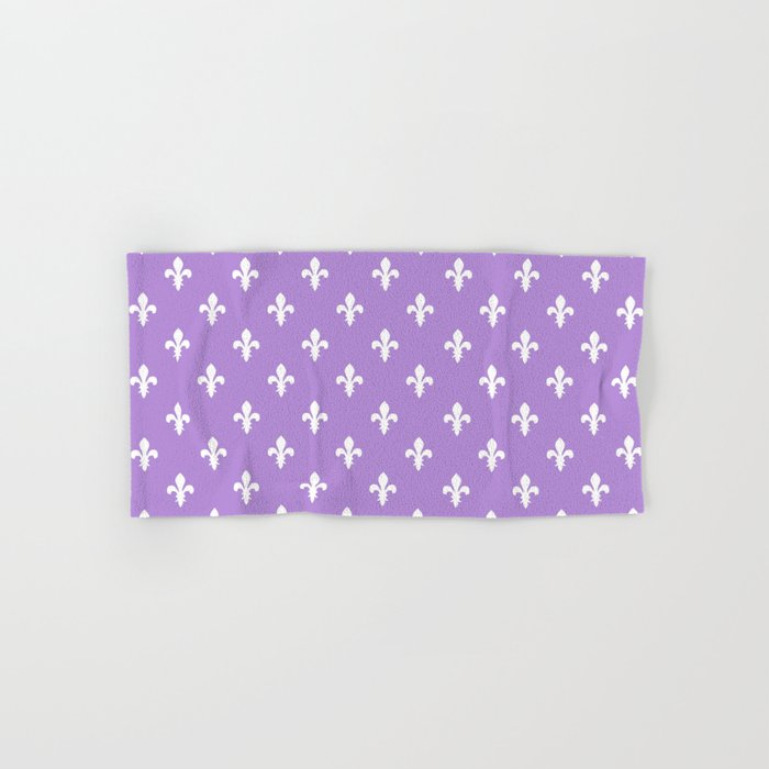 Fleur-de-Lis (White & Lavender Pattern) Hand & Bath Towel