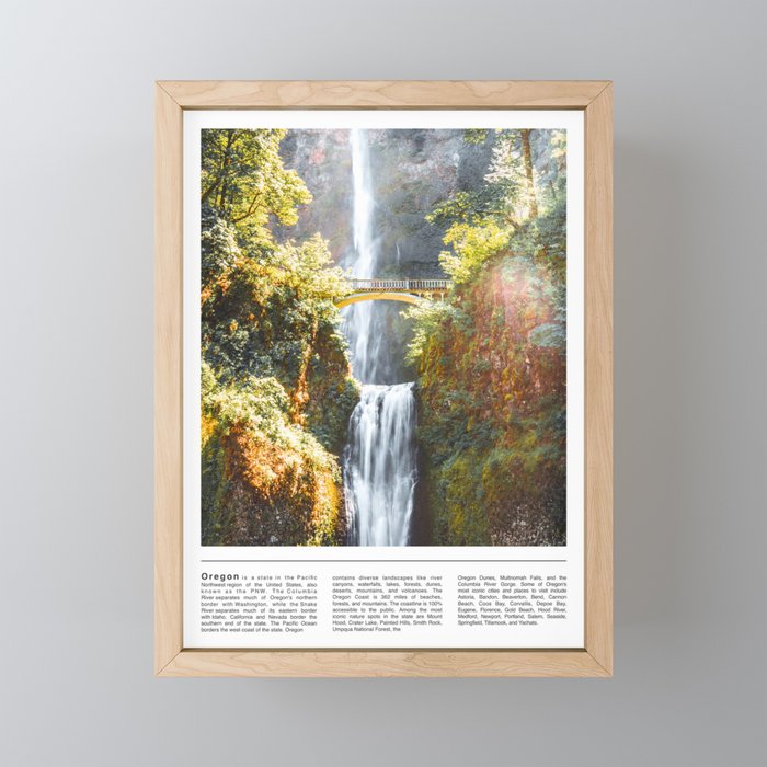 Multnomah Falls Framed Mini Art Print