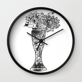 Chrysanthemums and lotus vase Wall Clock