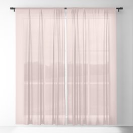 Solid Pastel Neutral Light Pink Color Tone  Sheer Curtain
